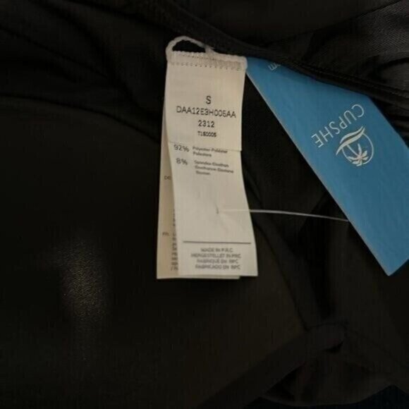 Cupshe Womens One-Piece Swimsuit Small Black V-Neck Twist Front Tummy Control - Picture 7 of 8